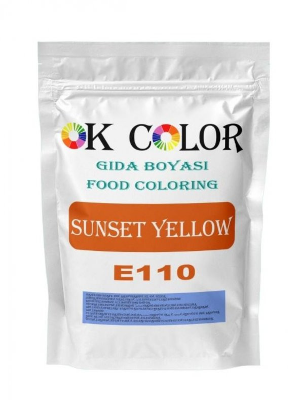 Sunset Yellow E110 Gün Batımı Sarısı Toz Gıda Boyası 250 Gr