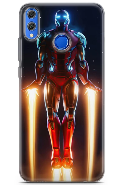 Honor 8X Uyumlu Kılıf Dc 19 Iron Man Tam Koruma Kılıf Lacivert