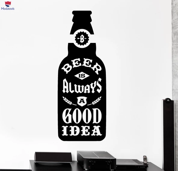 Oturma Odası, Ofis, Dükkan Duvar Sticker Bira Şişesi Alıntı Bar Salonu Pub Çıkartmaları Benzersiz Hediyelik