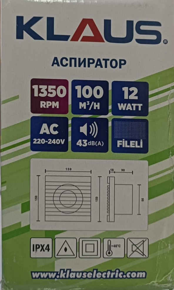KLAUS 100LÜK DEKORATİF BANYO-WC ASPİRATÖRÜ - 2