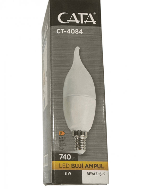 Cata CT-4084 8W 6400K (Beyaz Işık) E14 Duylu Led Kıvrık Buji Ampul (2 Adet)
