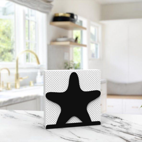 DENİZ YILDIZI TEMALI METAL PEÇETELİK SİYAH - 3