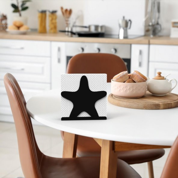 DENİZ YILDIZI TEMALI METAL PEÇETELİK SİYAH - 4