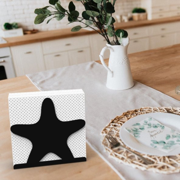 DENİZ YILDIZI TEMALI METAL PEÇETELİK SİYAH - 7