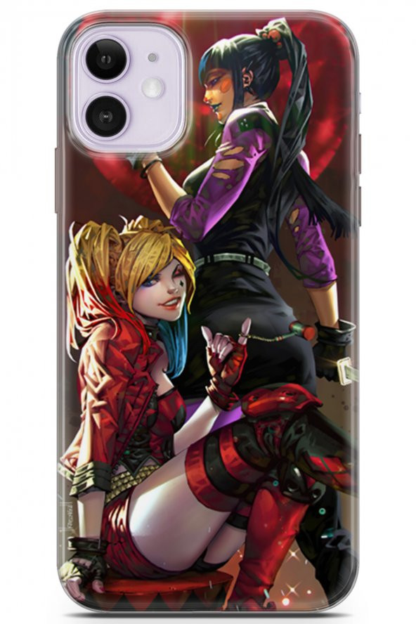 Apple iPhone 11 Uyumlu Kılıf Dc 17 Harley & Punchline Yumuşak Kılıf Siyah
