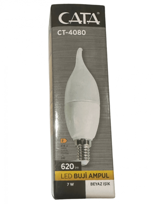 Cata CT-4080 7W 6400K (Beyaz Işık) E14 Duylu Led Kıvrık Buji Ampul