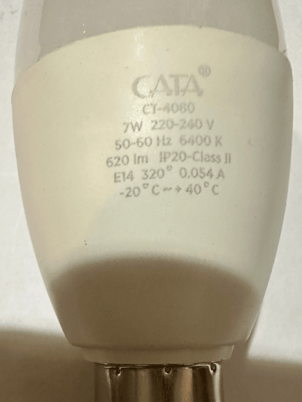 Cata CT-4080 7W 6400K (Beyaz Işık) E14 Duylu Led Kıvrık Buji Ampul - 4