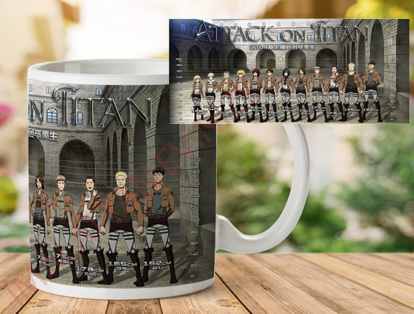 1-019 ATTACK ON TİTAN İki Taraf Baskılı Kupa Bardak