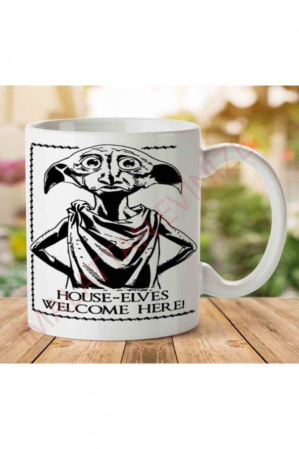 1-1030 Harry Potter DOBBY Siyah İki Tarafı Baskılı Kupa Bardak