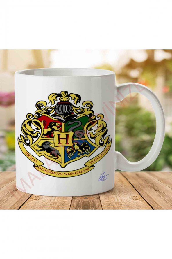 1-1042 Harry Potter Hogwarts İki Tarafı Baskılı Kupa Bardak