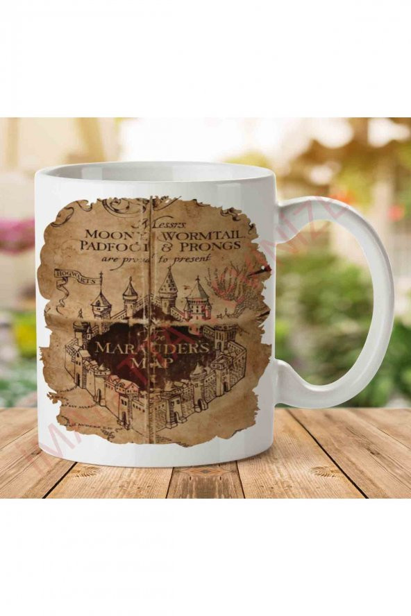 1-1047 Harry Potter Mapa dos Marotos İki Tarafı Baskılı Kupa Bardak