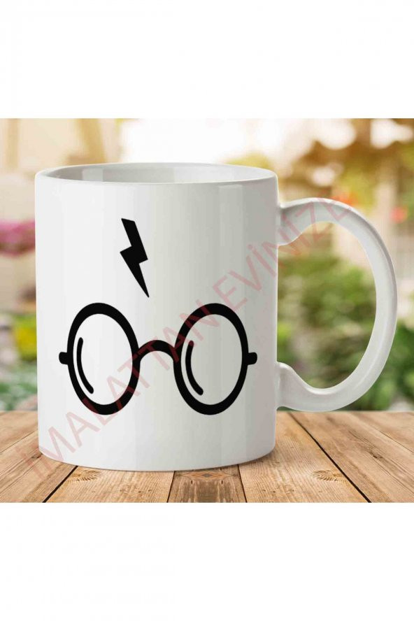 1-1048 Harry Potter Merkezde Gözlük İki Tarafı Baskılı Kupa Bardak