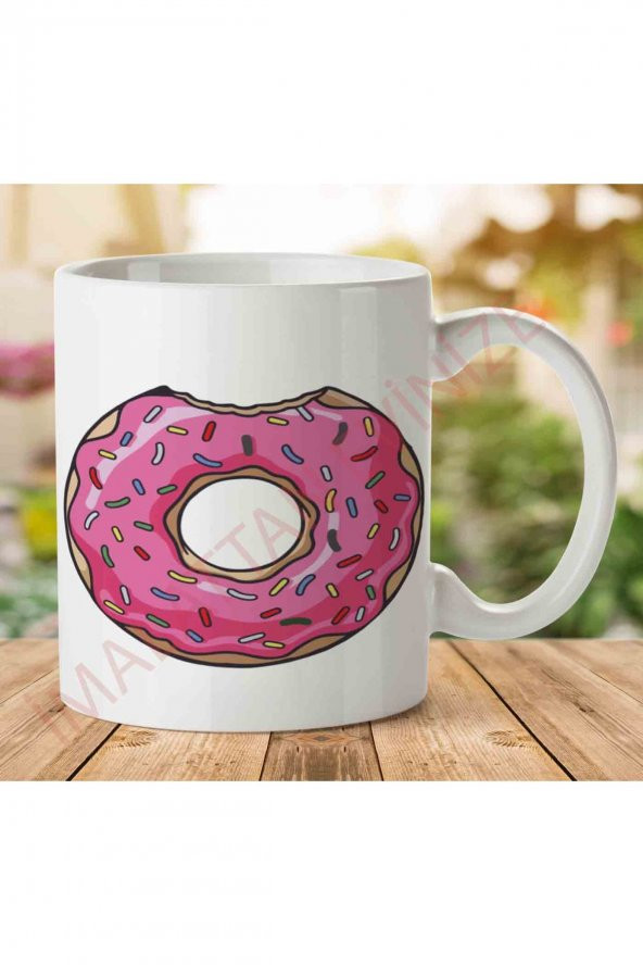 1-1060 HOMER SIMPSON DONUT İki Tarafı Baskılı Kupa Bardak