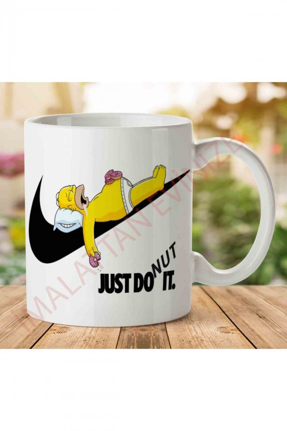 1-1063 Homer Simpsons Just Donut It İki Tarafı Baskılı Kupa Bardak