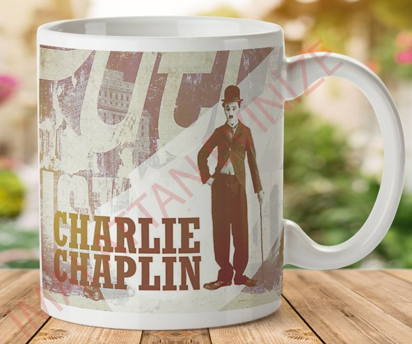 1-108 CHERLIE CHAPLIN İki Tarafı Baskılı Kupa Bardak