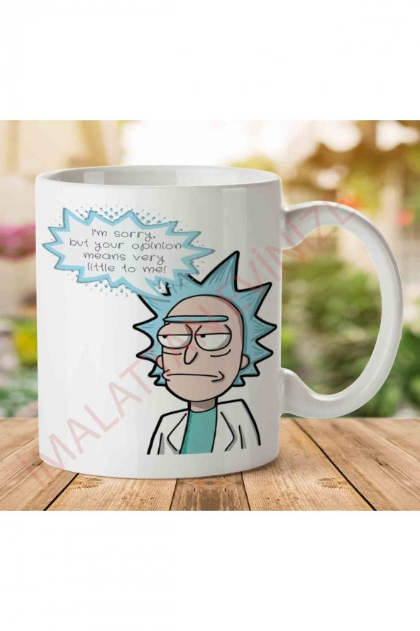 1-1193 Rick e Morty İki Tarafı Baskılı Kupa Bardak