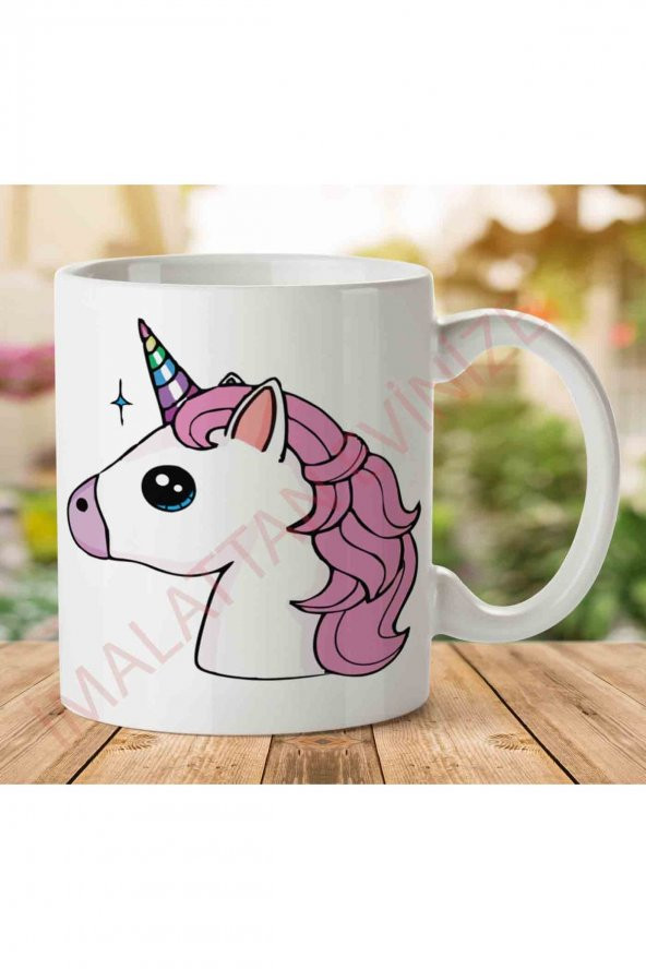 1-1261 Unicorn dikkat İki Tarafı Baskılı Kupa Bardak