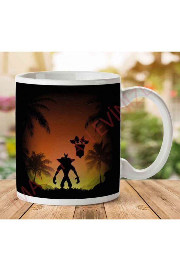 1-1298 Crash Bandicoot Protector Of The Island İki Tarafı Baskılı Kupa Bardak