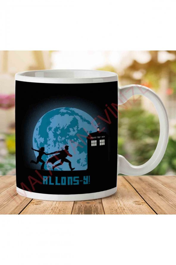 1-1343 Doctor Who Allons Y Lets Go İki Tarafı Baskılı Kupa Bardak