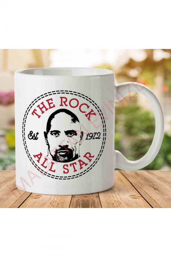 1-1371 Dwayne The Rock Johnson All Star İki Tarafı Baskılı Kupa Bardak