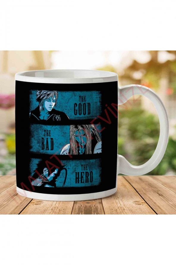 1-1389 Final Fantasy The Good The Bad And The Hero İki Tarafı Baskılı Kupa Bardak