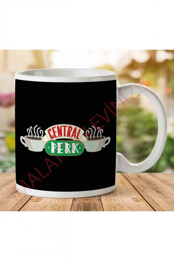1-1406 Friends Central Perk Logo İki Tarafı Baskılı Kupa Bardak - 1
