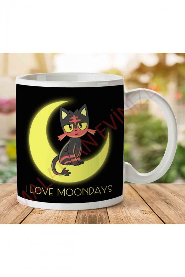 1-1462 I Love Moondays İki Tarafı Baskılı Kupa Bardak