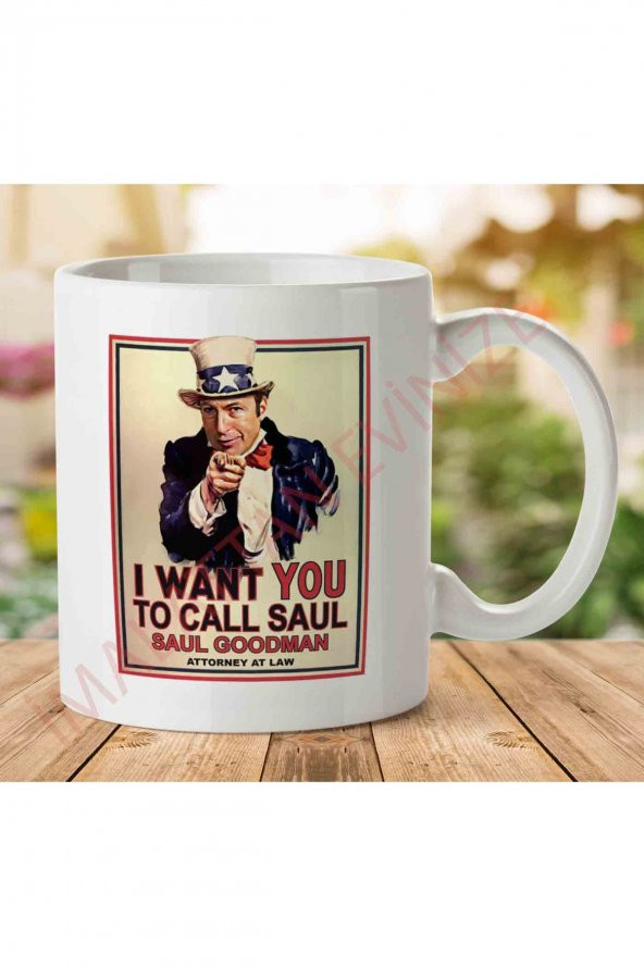 1-1463 I Want You To Call Saul Better Breaking Bad İki Tarafı Baskılı Kupa Bardak