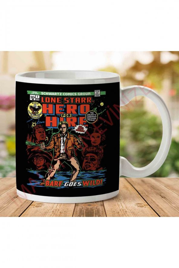 1-1525 Lone Star Hero Hire Spaceballs İki Tarafı Baskılı Kupa Bardak