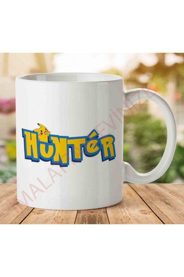 1-1738 Pokemon Hunter İki Tarafı Baskılı Kupa Bardak