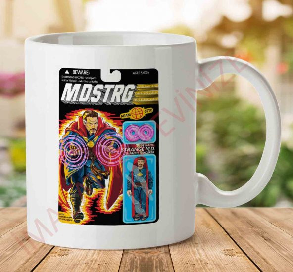 1-1768 Doctor Strange Action Figure İki Tarafı Baskılı Kupa Bardak