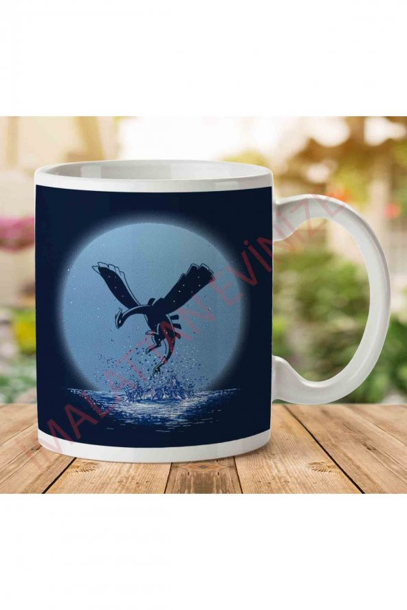 1-1841 Pokemon The Guardian Of The Sea Lugia İki Tarafı Baskılı Kupa Bardak