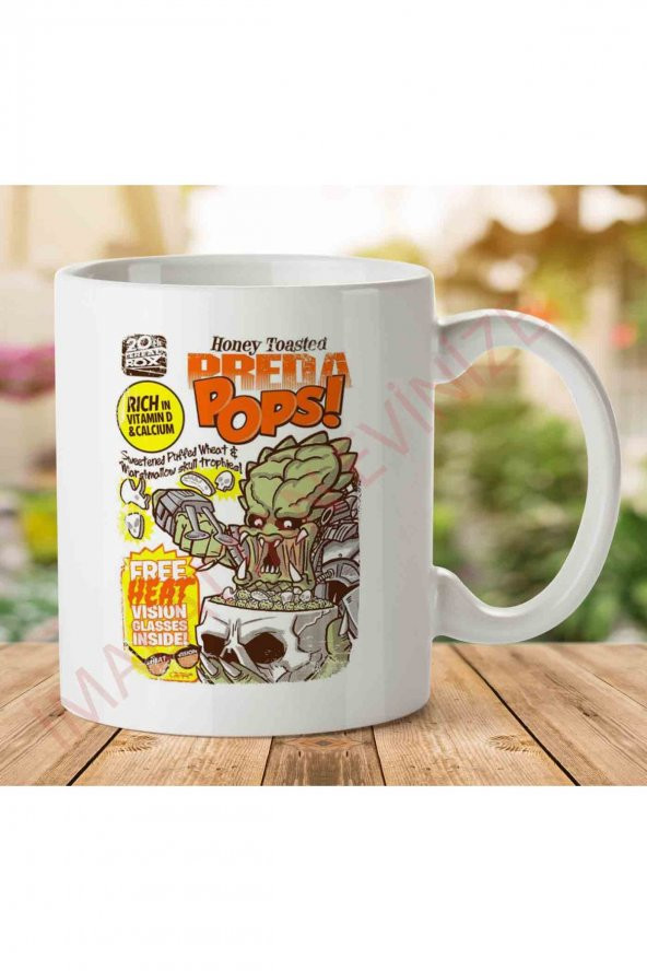 1-1855 Preda Pops Predator Cerealjpeg İki Tarafı Baskılı Kupa Bardak