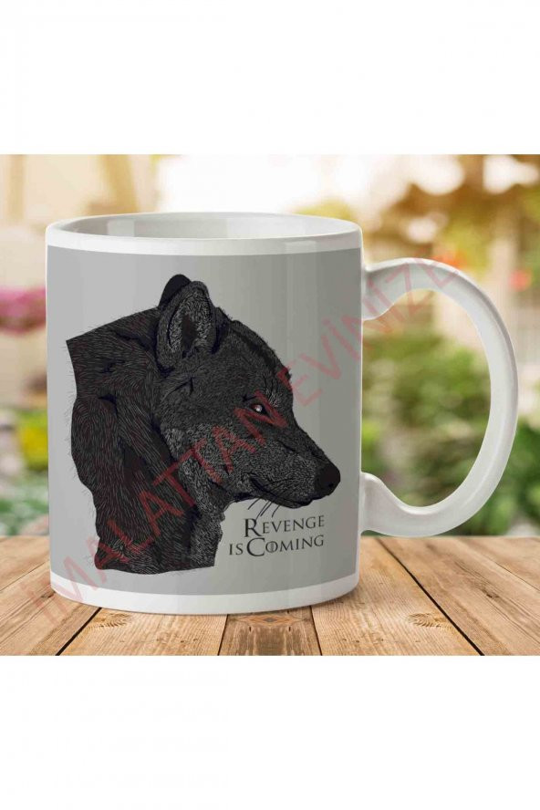 1-1890 Revenge is Coming Game of Thrones Direwolf of Starkjpeg İki Tarafı Baskılı Kupa Bardak