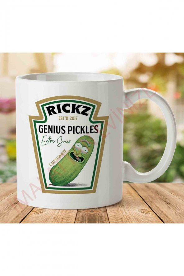 1-1904 Rickz Genius Pickles Heinz Rick And Morty İki Tarafı Baskılı Kupa Bardak