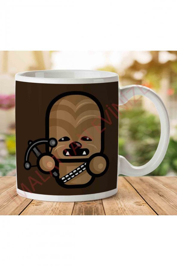 1-1939 Simpler Chewbacca Star Wars İki Tarafı Baskılı Kupa Bardak