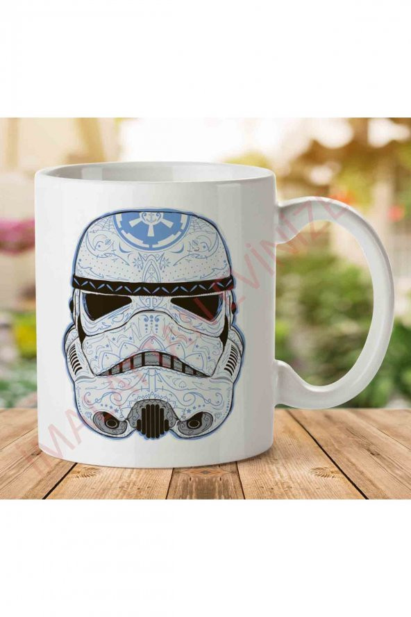 1-1993 Skull Candy Stormtrooper Star Warsjpeg İki Tarafı Baskılı Kupa Bardak