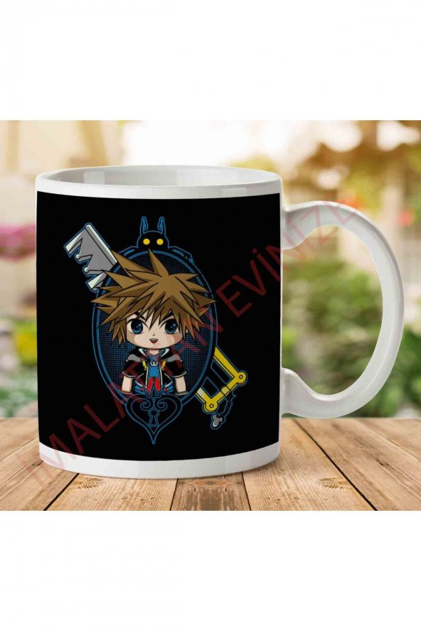 1-2000 Sora Portrait Kingdon Hearts İki Tarafı Baskılı Kupa Bardak - 1