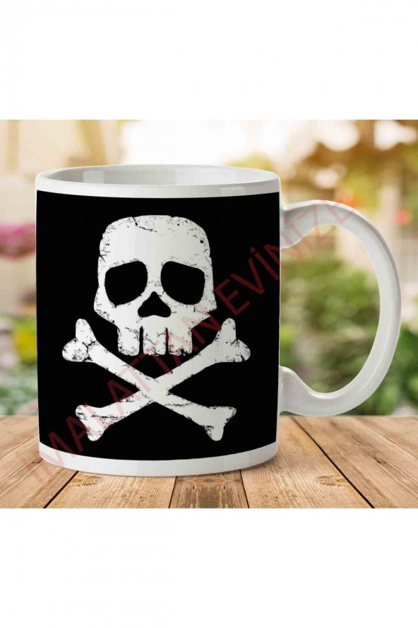 1-2003 Space Pirate Captain Harlock Skull And Cross Bones İki Tarafı Baskılı Kupa Bardak