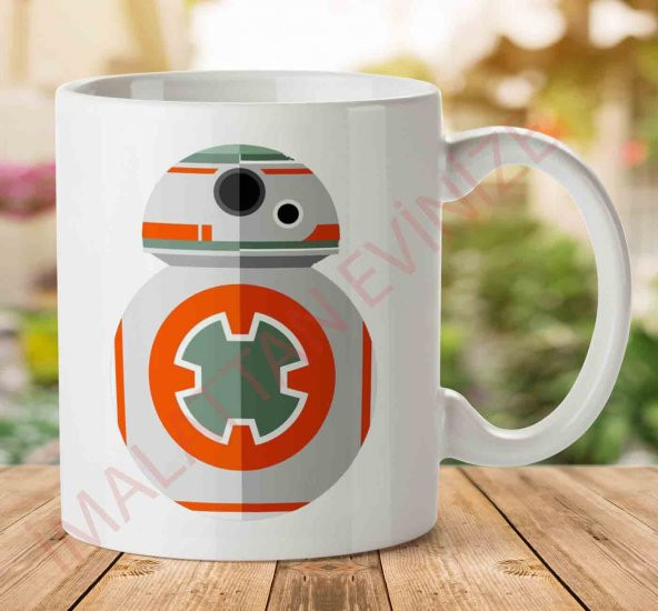 1-2031 Star Wars BB8 Droid Episode VII The Force Awakensjpeg İki Tarafı Baskılı Kupa Bardak