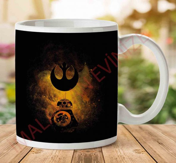 1-2032 Star Wars BB8 Rebel Alliance İki Tarafı Baskılı Kupa Bardak