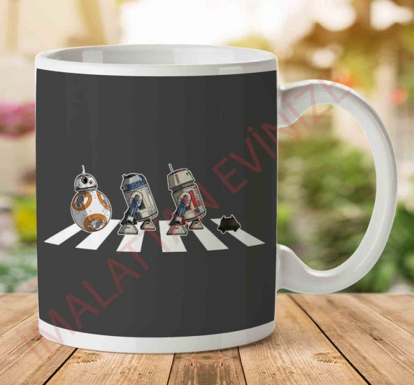 1-2034 Star Wars Beatles Abbey Road Droidsjpeg İki Tarafı Baskılı Kupa Bardak