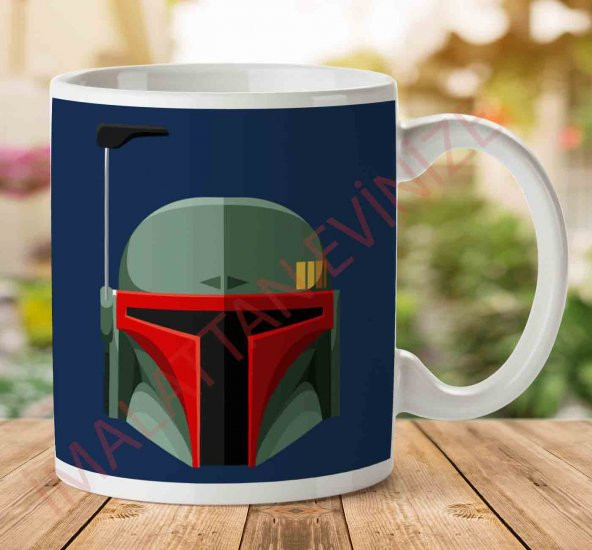 1-2036 Star Wars Boba Fett Bounty Hunterjpeg İki Tarafı Baskılı Kupa Bardak