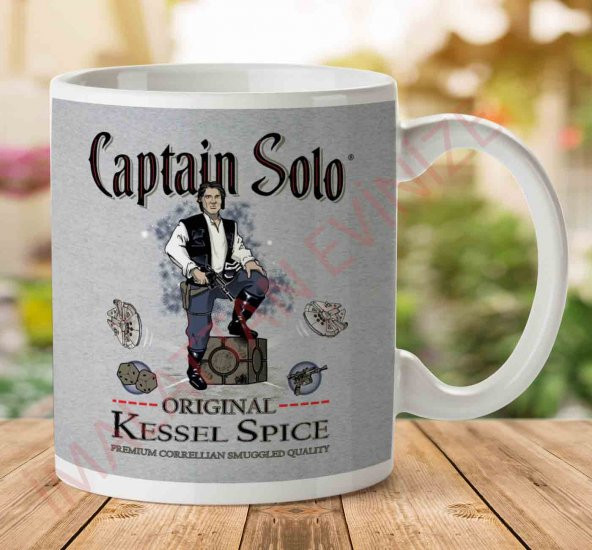 1-2038 Star Wars Captain Solo Original Kessel Spice İki Tarafı Baskılı Kupa Bardak