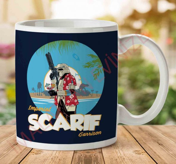 1-2053 Star Wars Imperial Scarif Garrison İki Tarafı Baskılı Kupa Bardak