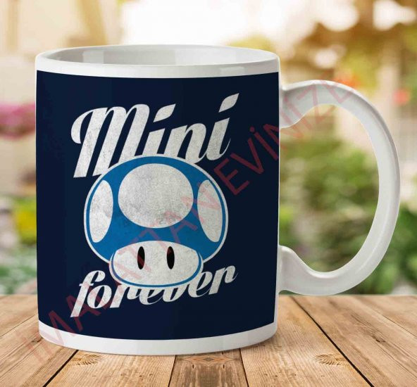 1-2118 Super Mario Mini Forever İki Tarafı Baskılı Kupa Bardak