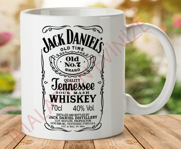 1-242 JACK DANIELS BEYAZ İki Tarafı Baskılı Kupa Bardak