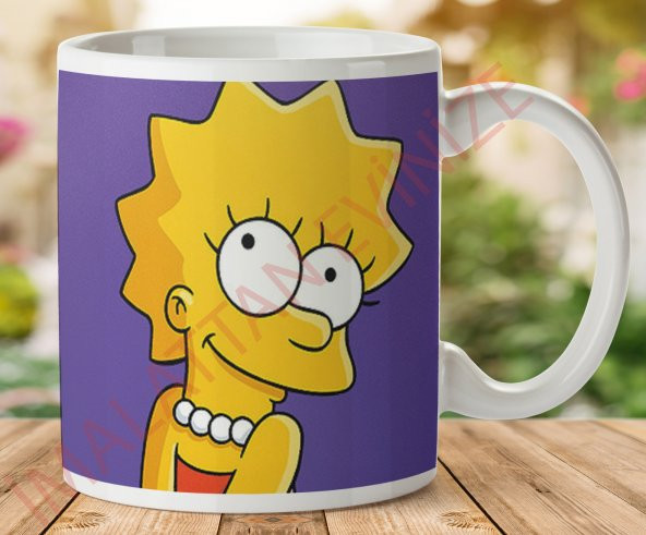 1-403 LİSA SIMPSON İki Tarafı Baskılı Kupa Bardak