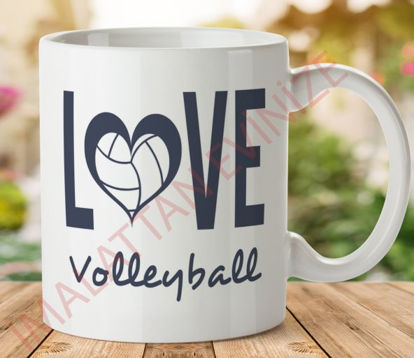 1-476 LOVE VOLLEYBALL İki Tarafı Baskılı Kupa Bardak