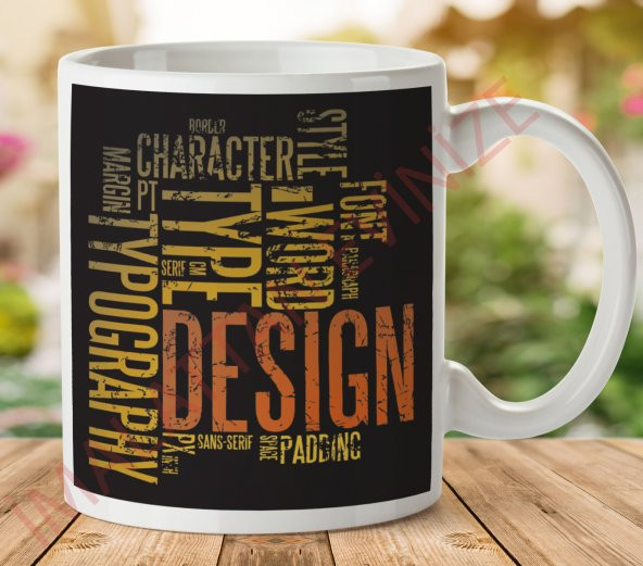 1-546 TYPE DESIGN İki Tarafı Baskılı Kupa Bardak